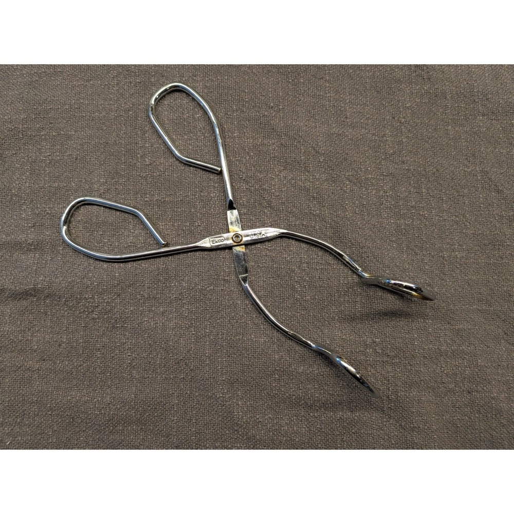 Vintage Ekco Canning Jar Lifter Tongs Chrome Scissor Style Made in USA
